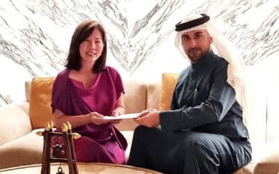 Our CEO, Dr. Narisa signed a strategic partnership agreement with His Excellency Sheikh Abdulaziz bin Duaij Khalifa al Khalifa in Dubai.